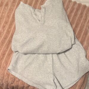 Cozy Light Gray Women's Sweater Set